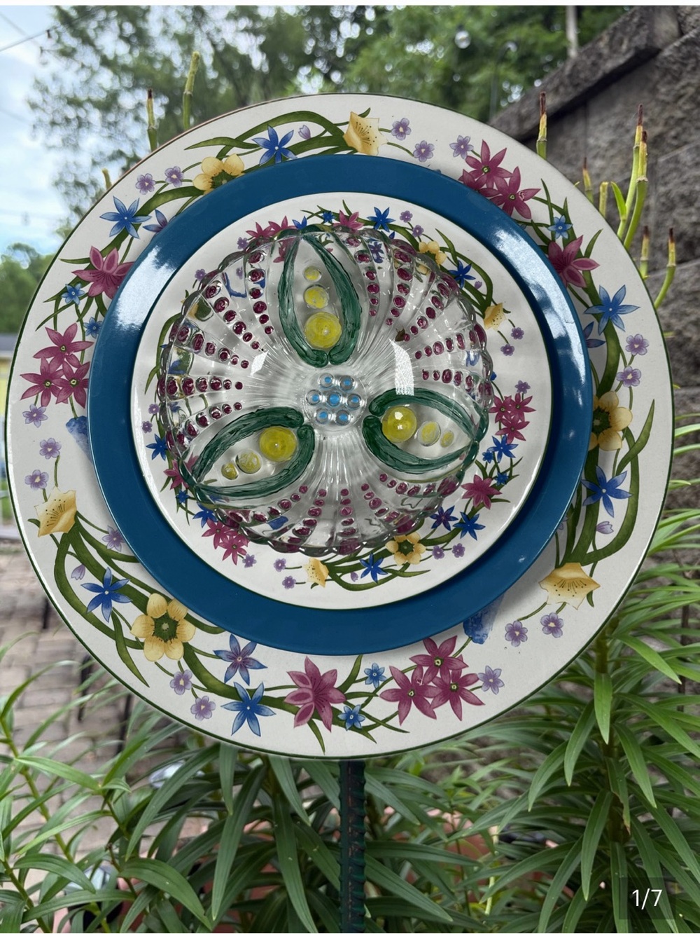 10 inch,  pastel, floral, garden glass Art flower